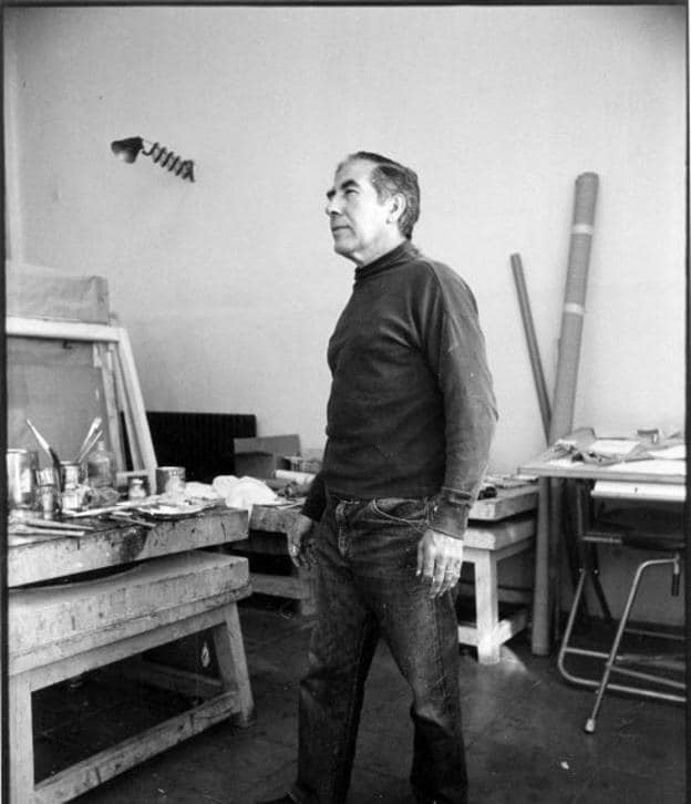 José Guerrero en su estudio de Nueva York.