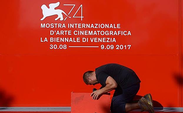 Preparativos del festival de Venecia. 