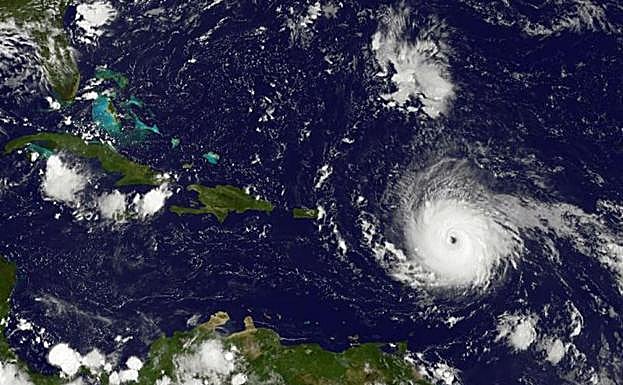 Imagen satelital del huracán Irma.