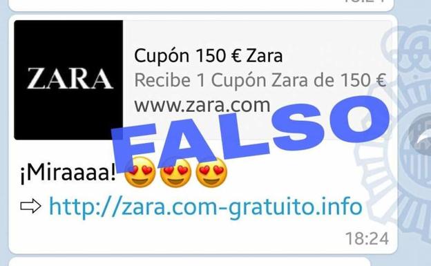 Cupón de 150 euros de Zara, el nuevo timo que circula por Whatsapp