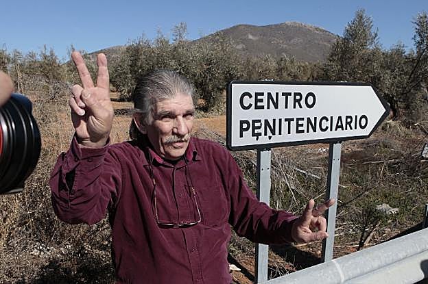 Miguel Montes Neiro el día de su puesta en libertad el 15 de febrero de 2012.