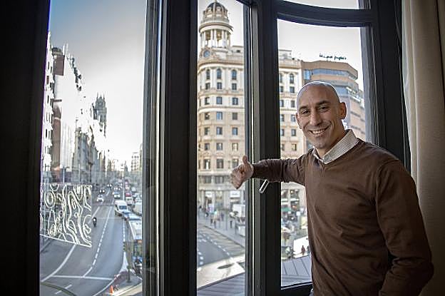 Luis Rubiales, en su despacho en el centro de Madrid. 