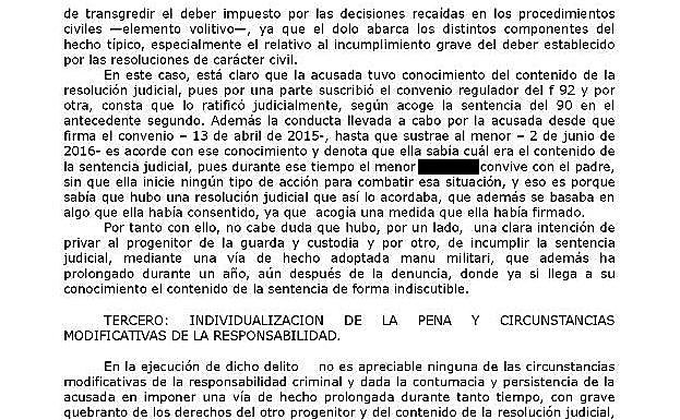 Un juez de Granada impone tres años de prisión a una madre por el secuestro de su hijo