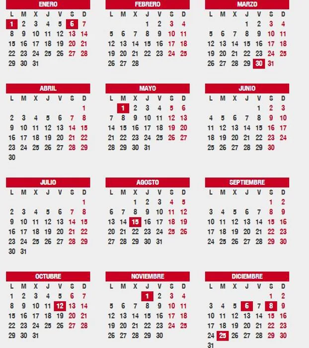 Festivos del calendario laboral 2018: fechas de la Semana Santa y macropuentes