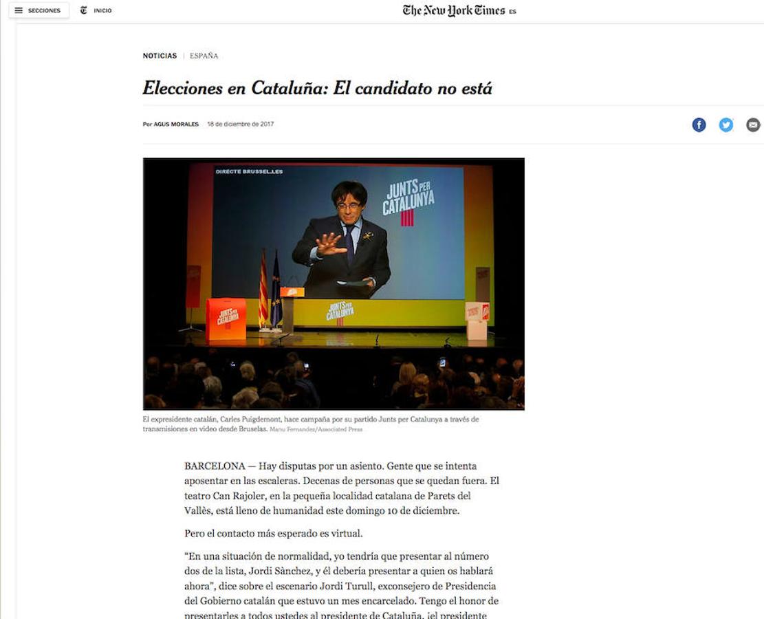La prensa internacional trata de explicar a sus lectores la situación actual en Cataluña.