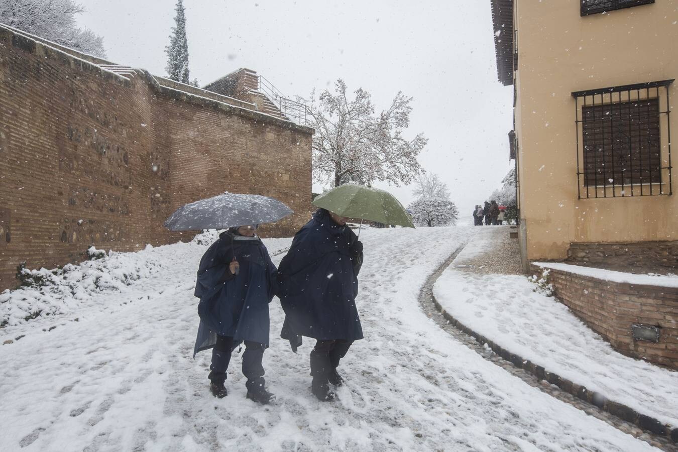 Fueron muchos los que disfrutaron del privilegio de ver el monumento nazarí cubierto de nieve