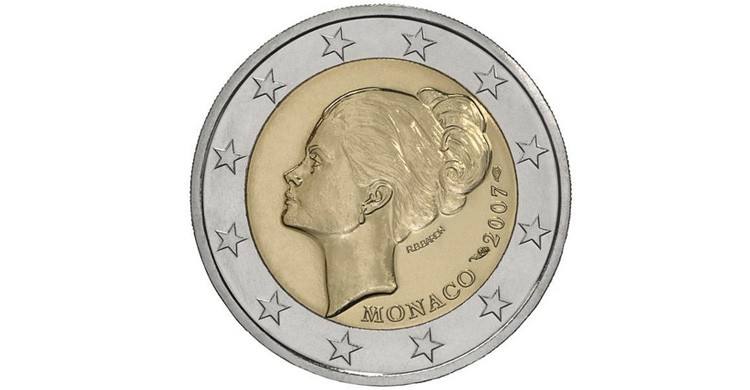 Dos euros con la cara de Grace Kelly