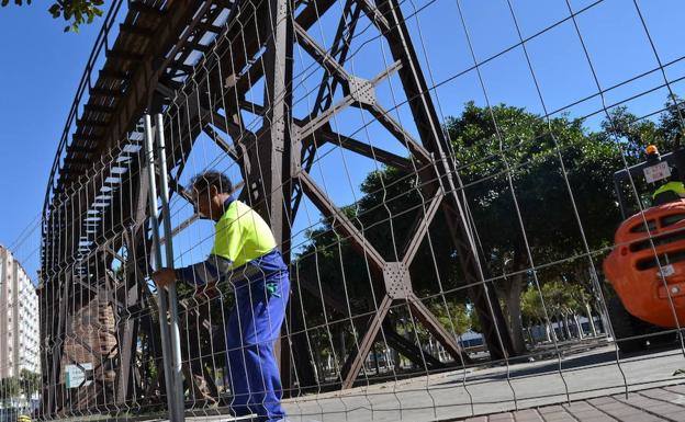 Se inician las obras en el Cable Inglés para evitar riesgos de caída