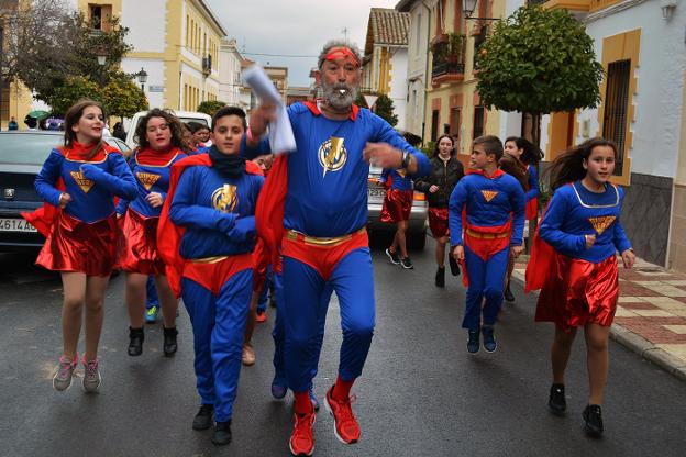 Juan Jáspez, ataviado de Superman, en el homenaje que le ofrecieron en el pasado carnaval.