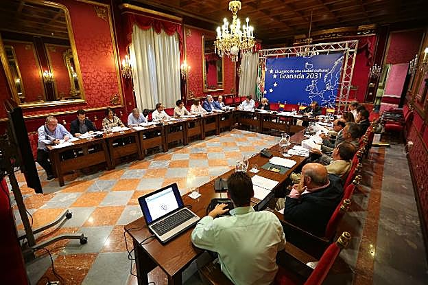 Reunión de la última comisión técnica municipal por la capitalidad, el pasado 10 de octubre. 