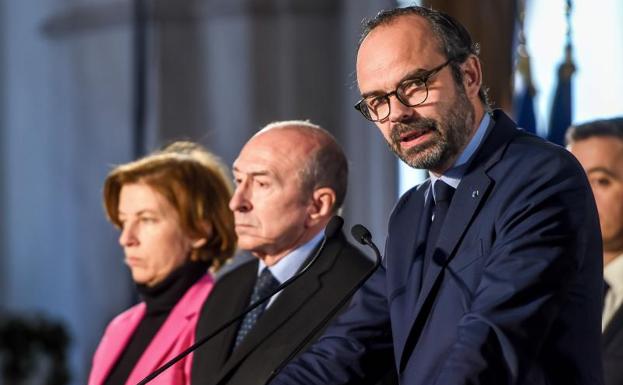 Gérard Collomb, en primer término.