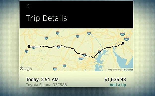 Recorre borracho más de 500 Kms en UBER y tiene que pagar la factura