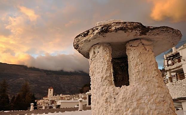 Una zona de Capileira al atardecer.