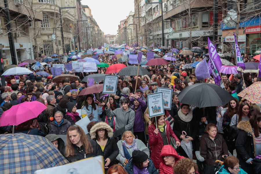 La multitudinaria manifestación del 8M en Granada dejó preciosas imágenes para el recuerdo a partir de las seis de la tarde. 