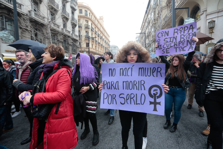 La multitudinaria manifestación del 8M en Granada dejó preciosas imágenes para el recuerdo a partir de las seis de la tarde. 