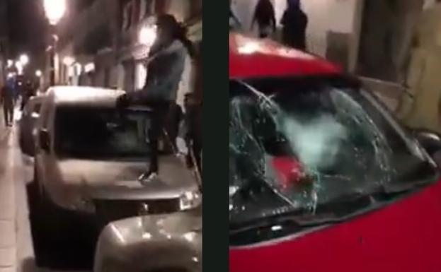 El impactante vídeo de la Policía sobre los disturbios de Lavapiés: destrozando coches y saltando encima de las lunas