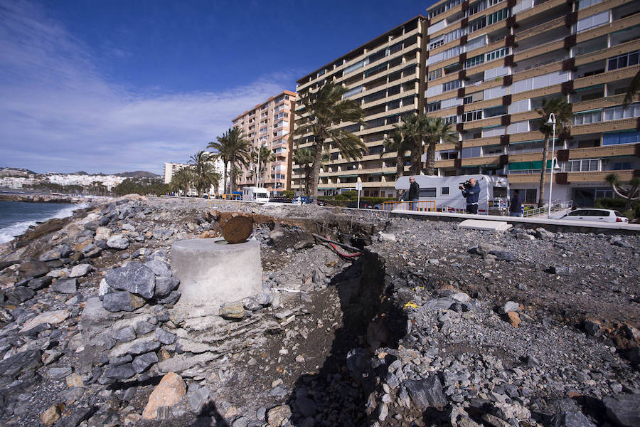 Así han quedado las playas granadinas tras un fin de semana de viento y lluvia