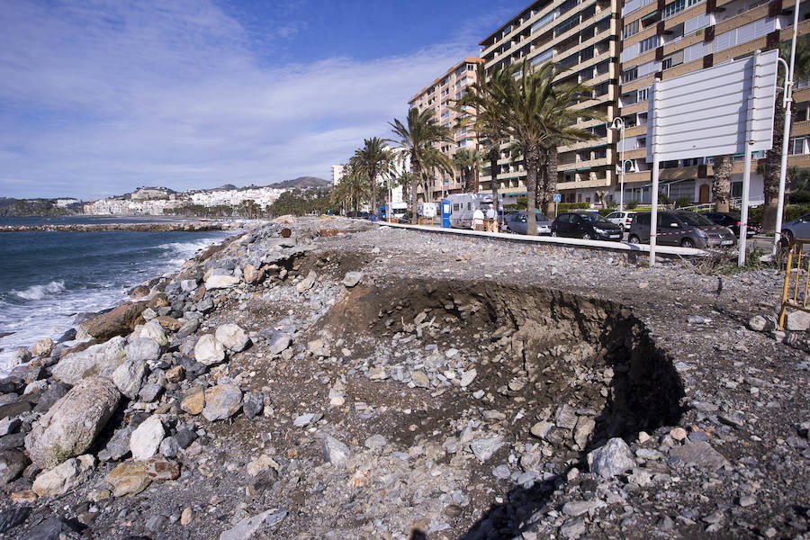 Así han quedado las playas granadinas tras un fin de semana de viento y lluvia