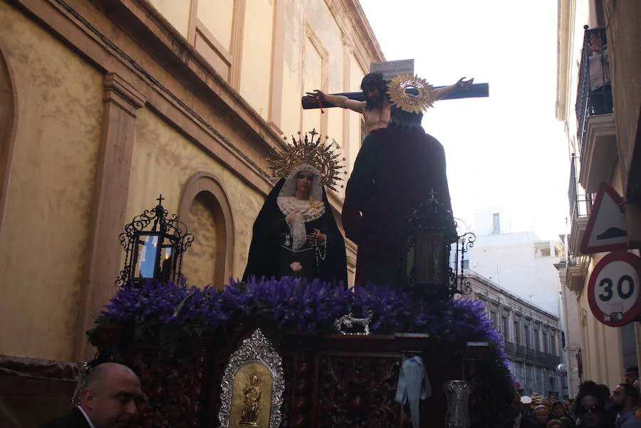 Solemne estación de penitencia de la hermandad del Santísimo Cristo del Mar, Nuestra Señora de las Lágrimas y San Juan Evangelista en el Monte Calvario