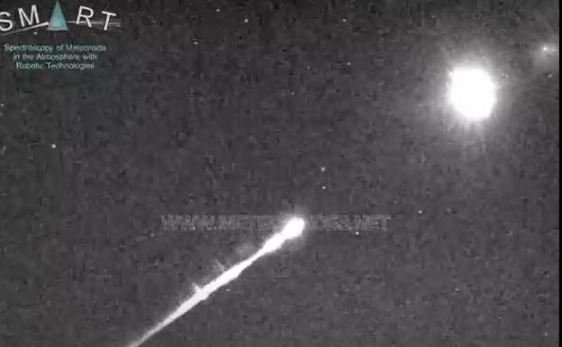 Una roca procedente de un asteroide genera una gran bola de fuego sobre Granada y Almería