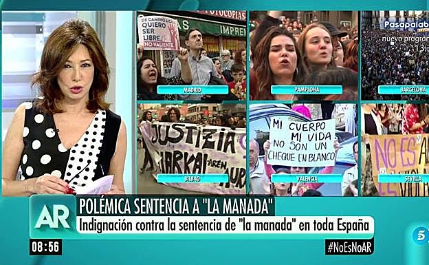 Indignación de Ana Rosa y su mensaje a la víctima de 'La Manada': «Hiciste bien en denunciar, yo sí te creo»