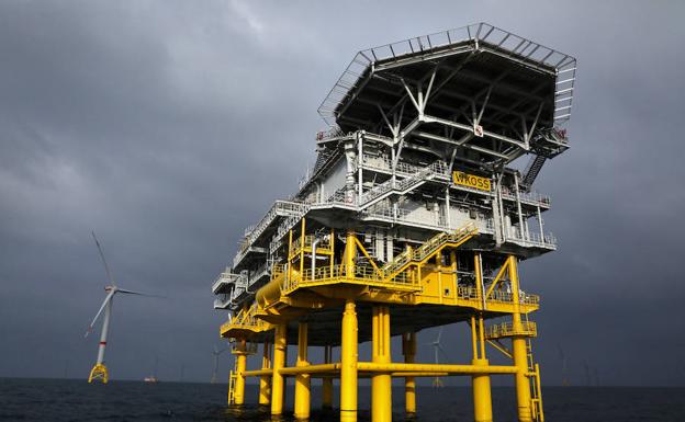 La subestación del parque eólico marino Wikinger de Iberdrola, en aguas alemanas del Báltico.