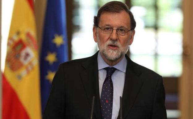Rajoy, durante la declaración institucional.