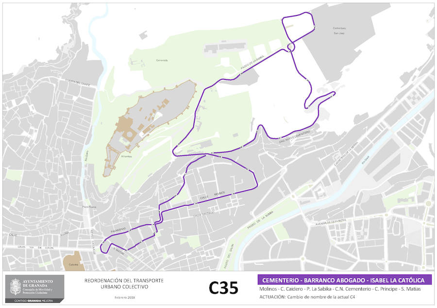 Proyecto de reordenación de líneas de autobuses de Granada