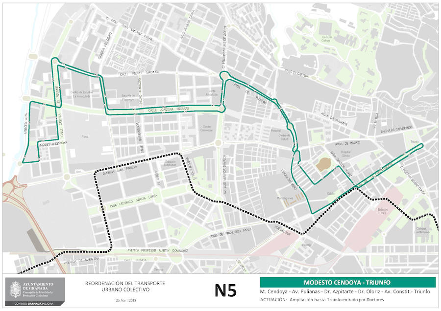 Proyecto de reordenación de líneas de autobuses de Granada