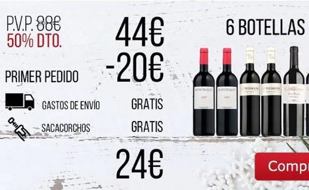 'Ofertón' en vino: 6 botellas Reserva y un sacacorchos de regalo por 24 euros