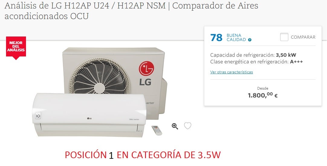 Los modelos más destacados en categorías de 2.5 kW y 3.5 kW