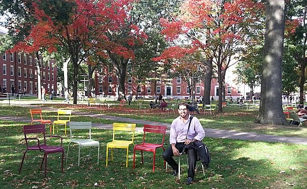 Miguel, en el campus de Harvard.