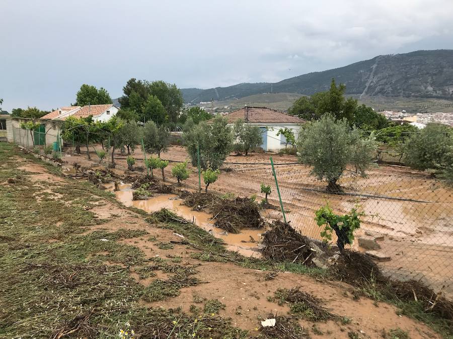 La Rambla de los Alcarceles se anegó y también el Camino de los Molinos, que fue cortado al tráfico para evitar problemas con el paso de los vehículos