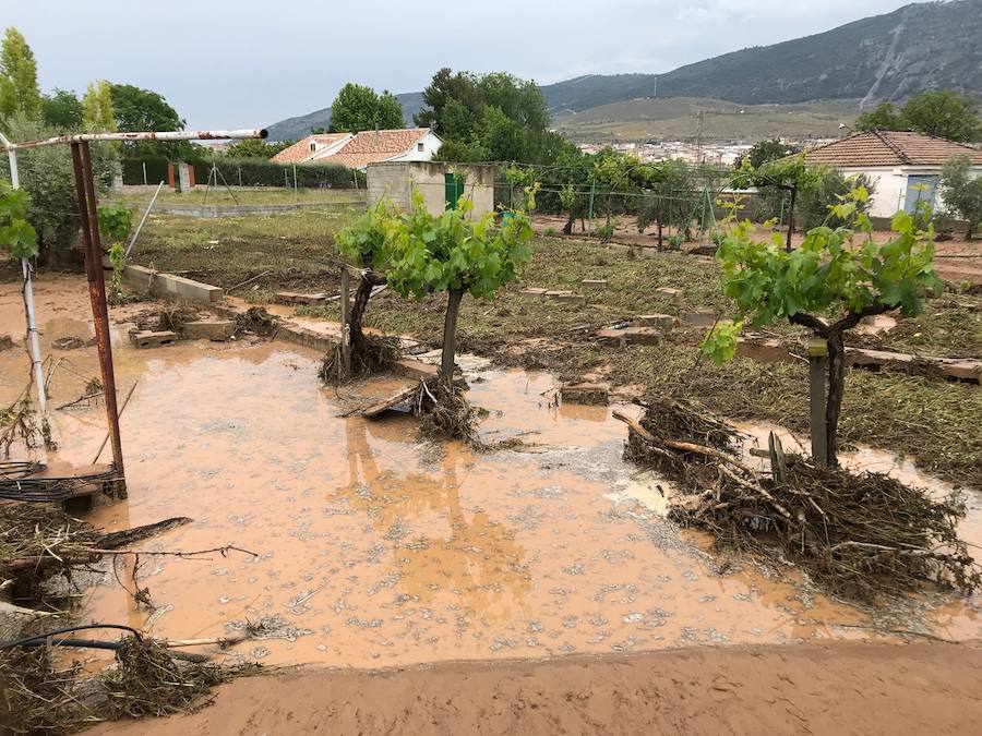 La Rambla de los Alcarceles se anegó y también el Camino de los Molinos, que fue cortado al tráfico para evitar problemas con el paso de los vehículos