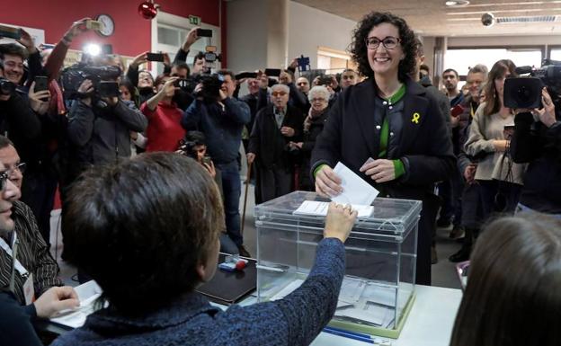 Marta Rovira, votando el 21-D.