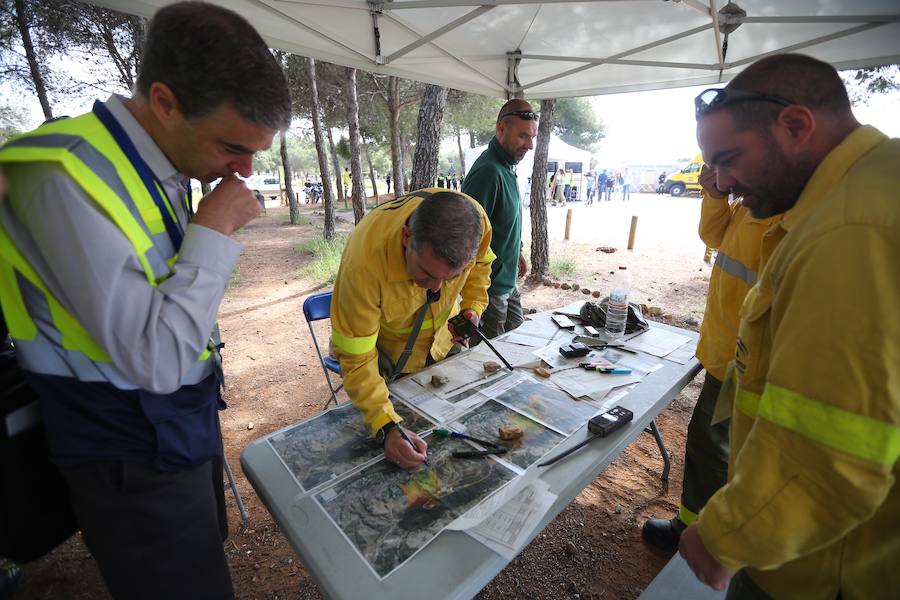 Simulacro de incendio forestal nivel uno del operativo Infoca conjuntamente con el 112