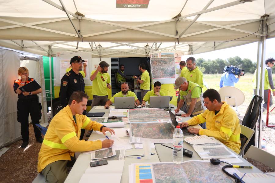Simulacro de incendio forestal nivel uno del operativo Infoca conjuntamente con el 112