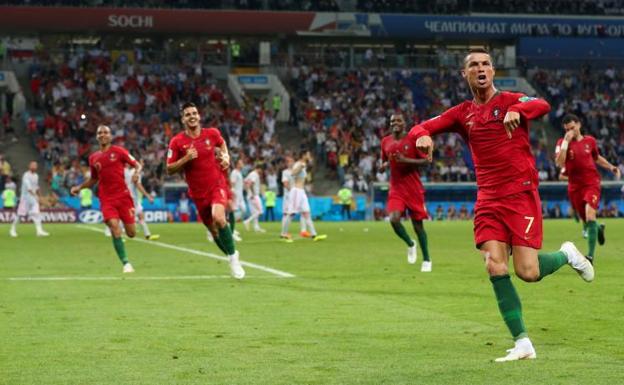Cristiano celebra el gol del empate final.