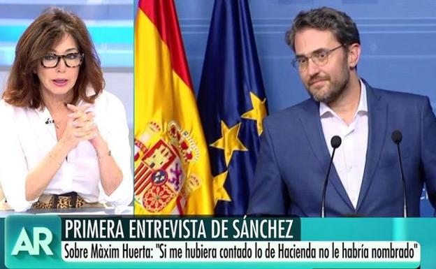 Ana Rosa explota contra Pedro Sánchez para defender a Màxim Huerta