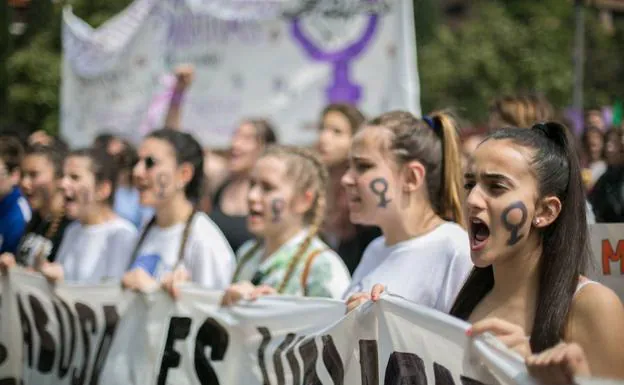 Estudiantes en la protesta de mayo contra la sentencia de 'La Manada'.