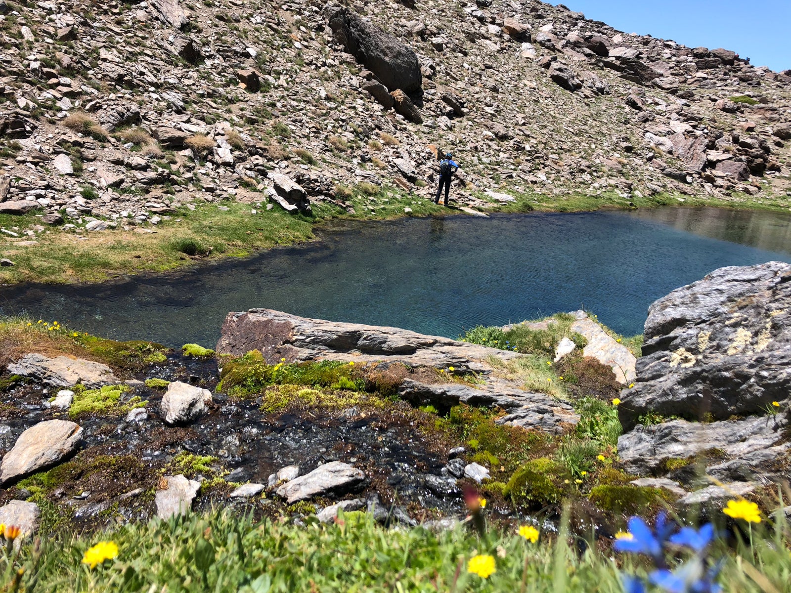 La gran acumulación de nieve durante el invierno ha producido uno de los espectáculos naturales más impresionantes de los últimos años en la gran montaña de Granada: la fusión de la nieve
