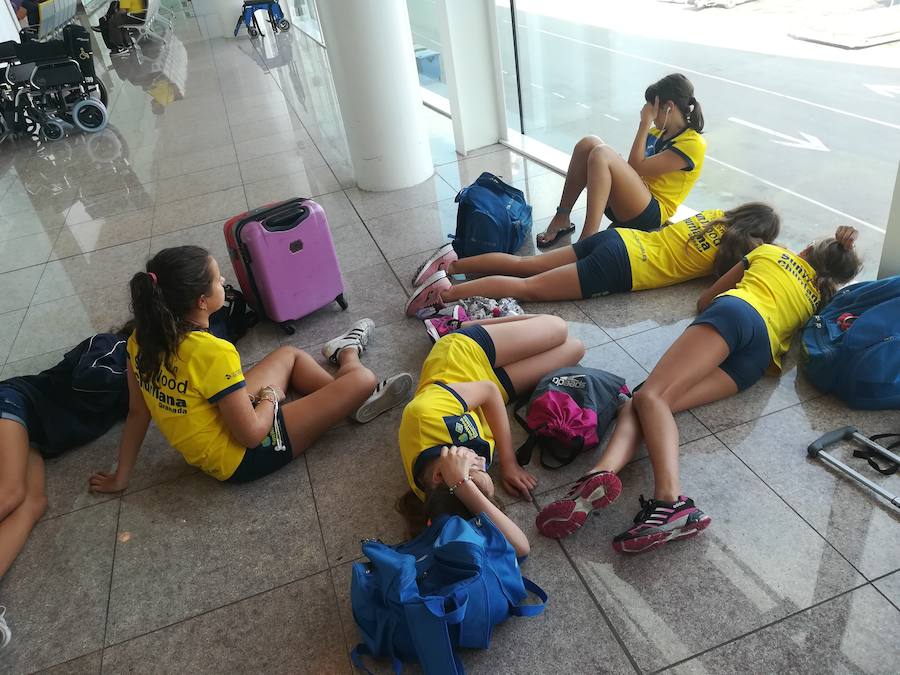 La cancelación del vuelo de Barcelona del domingo provocó una espera de 24 horas para poder volar a Granada