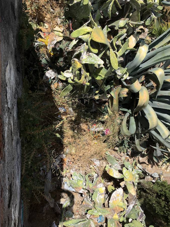 Las pintadas siguen ensuciando el barrio, pese a la disminución tras la puesta en funcionamiento de las cámaras de vigilancia. Los botellones ensucian algunos de los 'ángulos muertos' de este sistema.