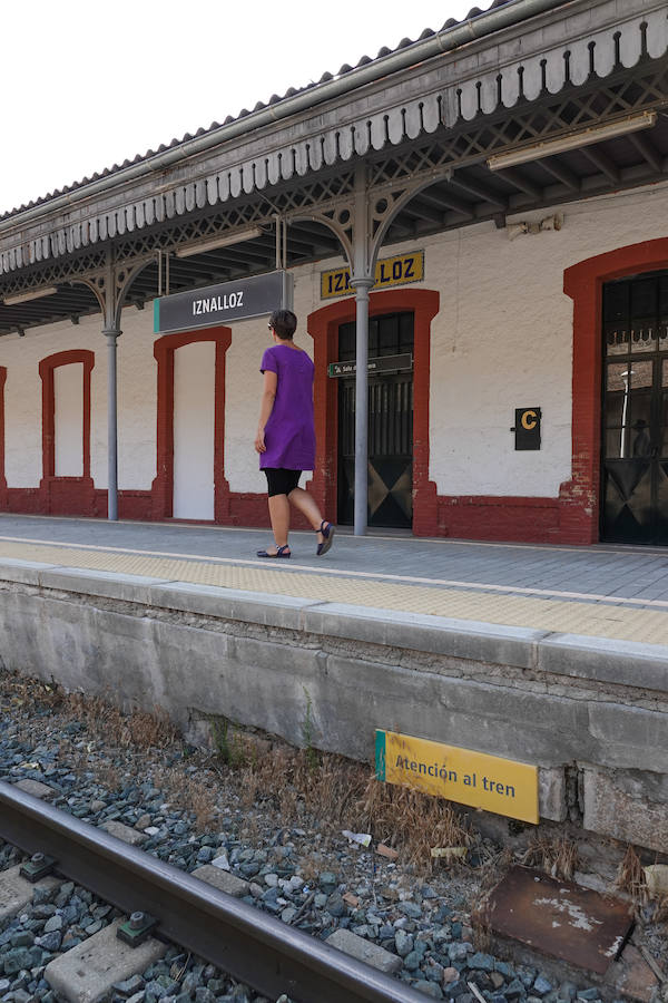 En la línea de tren que volverán a recorrer los trenes para conectar con Madrid hay estaciones abandonadas, campos sembrados y recuerdos del patrimonio ferroviario granadino. Eso si, la línea está perfectamente operativa.