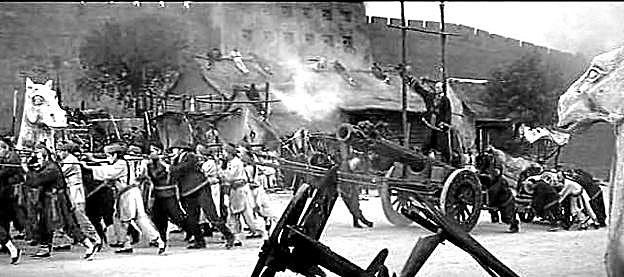 De cine. Fotograma de la película que, protagonizada por Charlton Heston, Ava Gardner y David Niven, narra el acontecimiento histórico. 