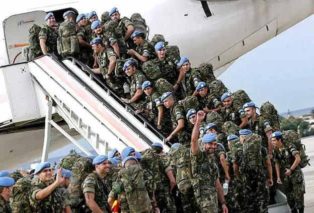 La Brigada de La Legión cuando salió de Almería hacia el Líbano en 2016.