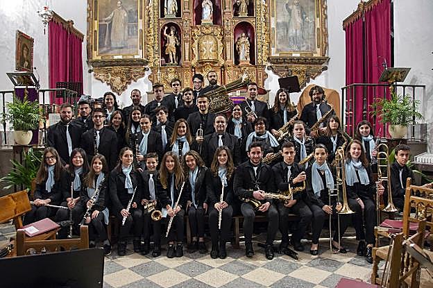 Integrantes de la Banda Municipal de Huétor Santillán. 