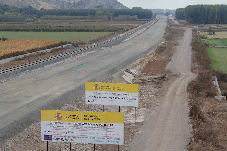05/11/2013: Tramo de las obras del AVE entre Pinos Puente y Granada.