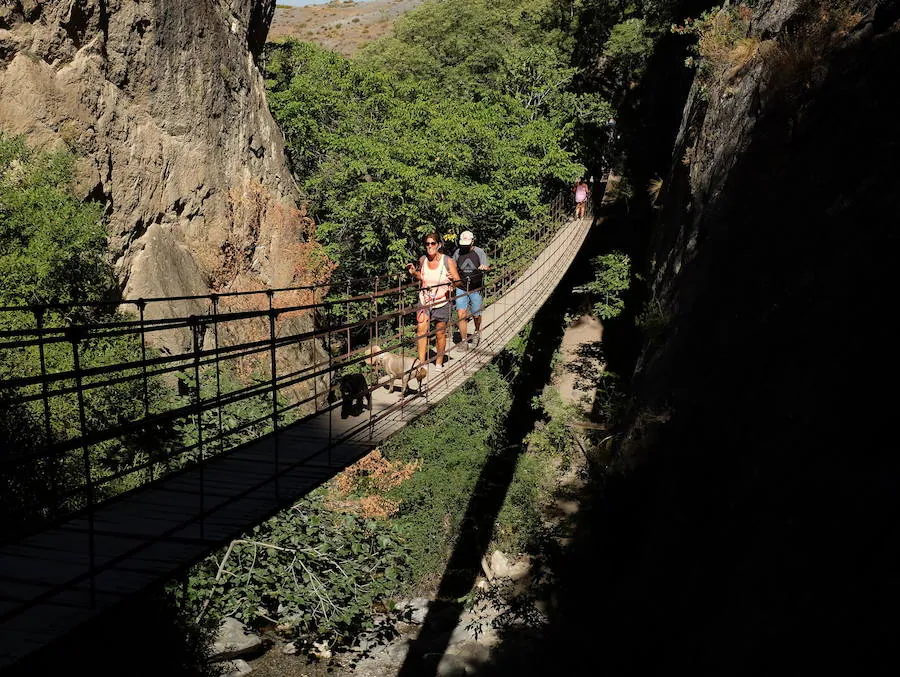 El impresionante desfiladero de Los Cahorros está situado a tan solo 2 kilómetros de Monachil y cuenta con una de las rutas más espectaculares de la provincia de Granada.