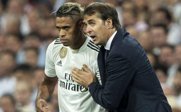 Mariano, junto a Julen Lopetegui. 